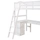 preview thumbnail 5 of 23, Twin Size Wooden Loft Bed with Desk, 2 Drawers, Cabinet, 4 Shelves, Full-Length Guardrail