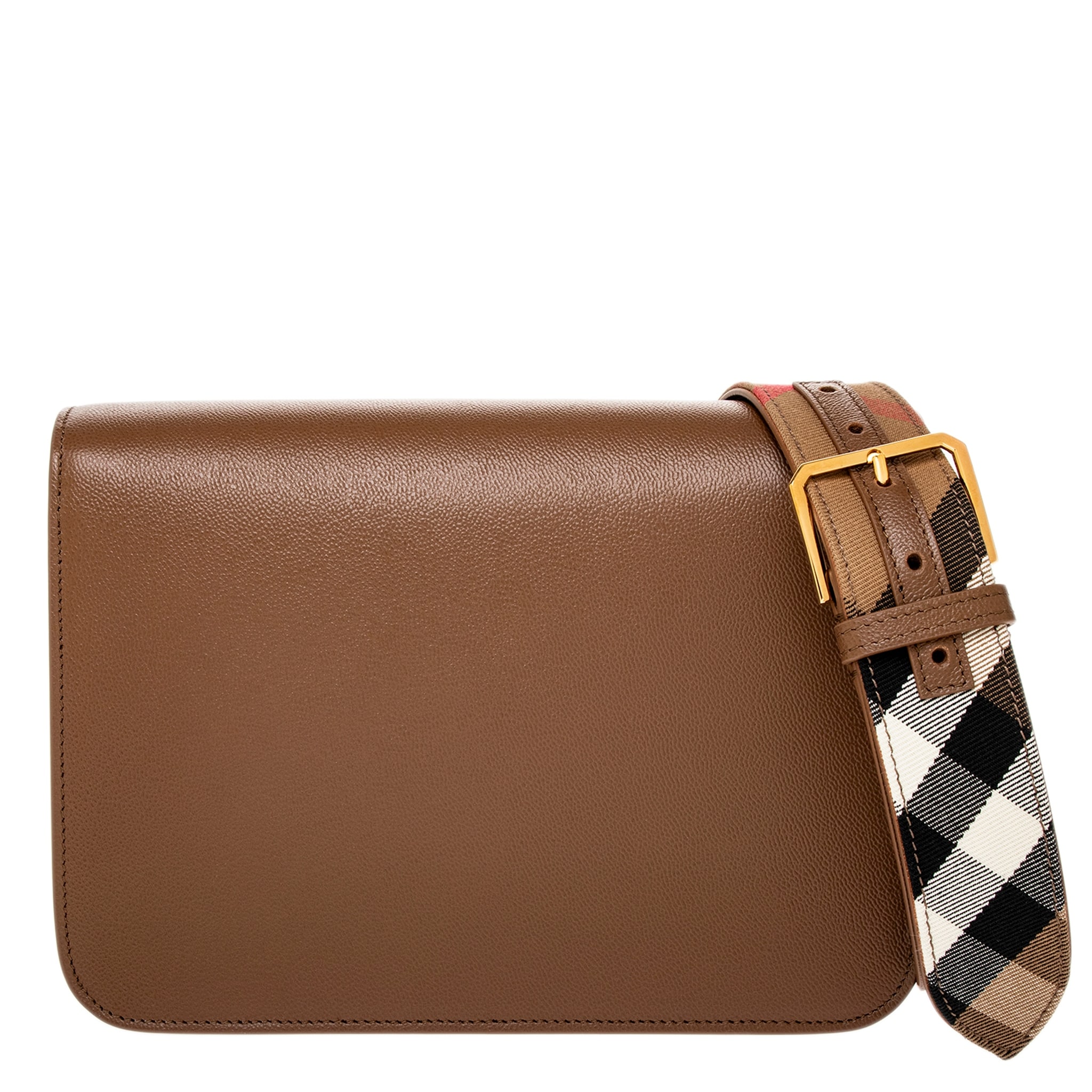 バッグ Burberry Burberry Vintage Check/Black Leather Link Flap Shoulder Bag