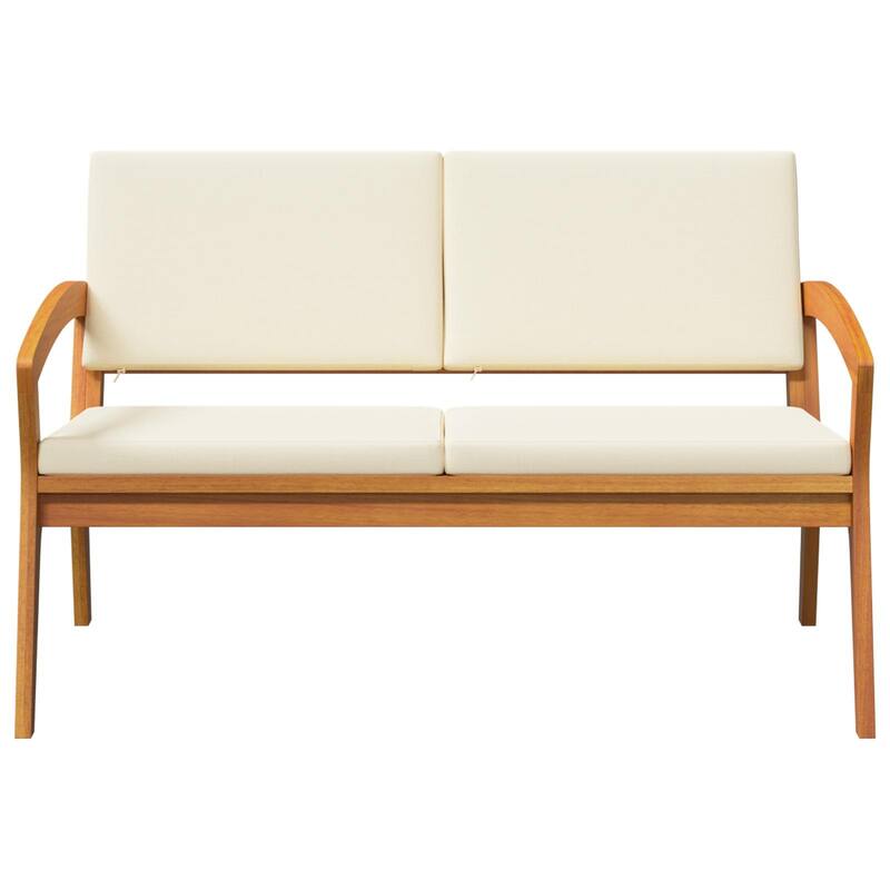 vidaXL Garden Bench with Cushions 115x70x72 cm Solid Wood Acacia - 27.6 x 45.3 x 28.3