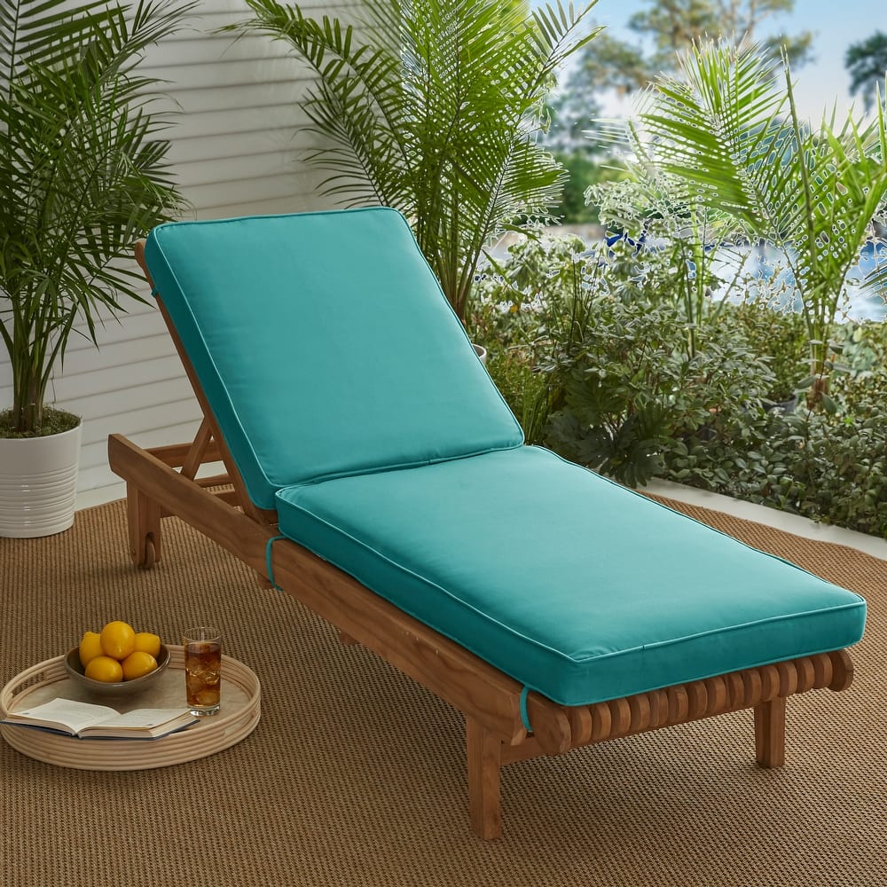 Sunbrella Aruba Blue Indoor/ Outdoor Hinged Cushion - Corded