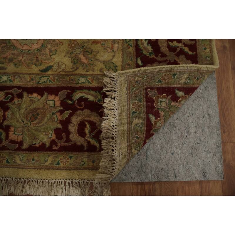 Hand Knotted Oriental 100% Wool Carpet Traditional Floral Yellow & Gold Agra Area Rug - 10' 0'' X 7' 10''