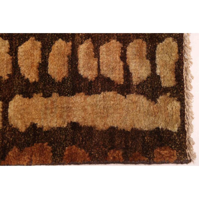 ECARPETGALLERY Hand-knotted Tangier Brown Wool Rug - 8'2 x 9'9