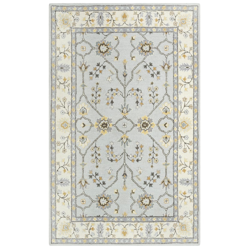 Alora Decor Conley Traditional Antique Floral Border Rug