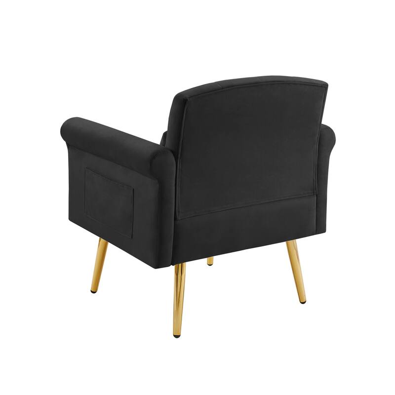 velvet armchair with metal legs for Living Room