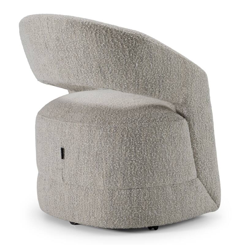 Modrest Kadoka Modern Light Grey Fabric Swivel Dining Chair
