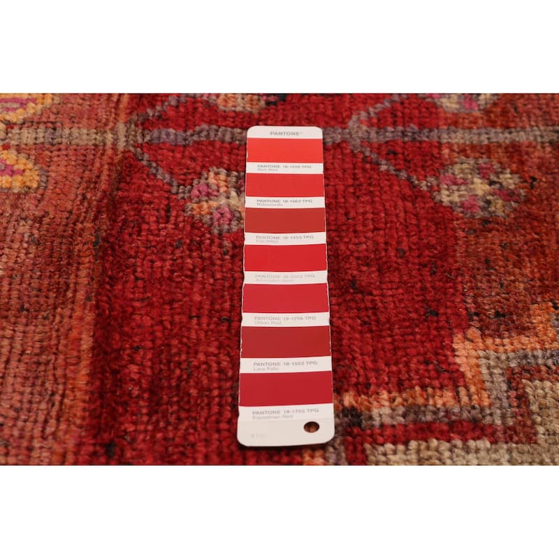 ECARPETGALLERY Hand-knotted Melis Vintage Red Wool Rug - 4'3 x 12'4