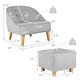 preview thumbnail 6 of 16, Costway Kids Sofa Chair w/ Ottoman Toddler Single Sofa Velvet - 20'' x 20'' x 19.5''