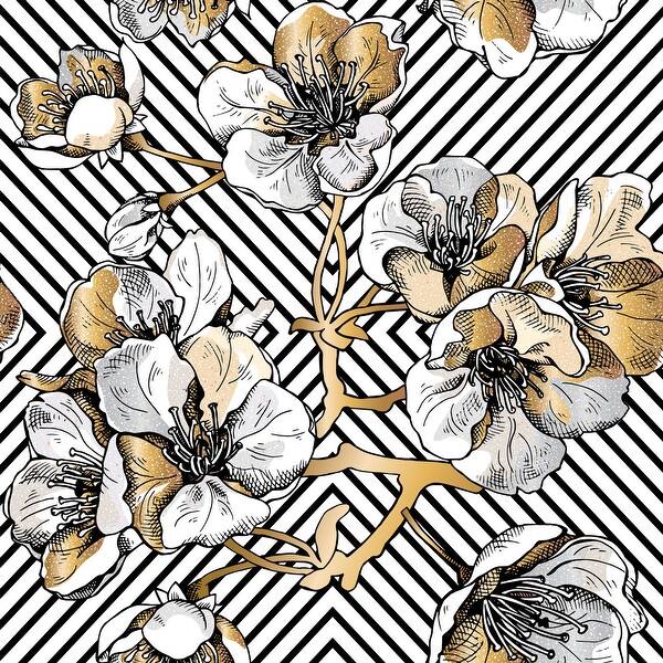 Rose Gold Cherry Flowers On Black Background 24 Inch X 10 Ft Overstock 31809398 Browse the latest designs & request samples of your favourite rose gold wallpaper today. usd