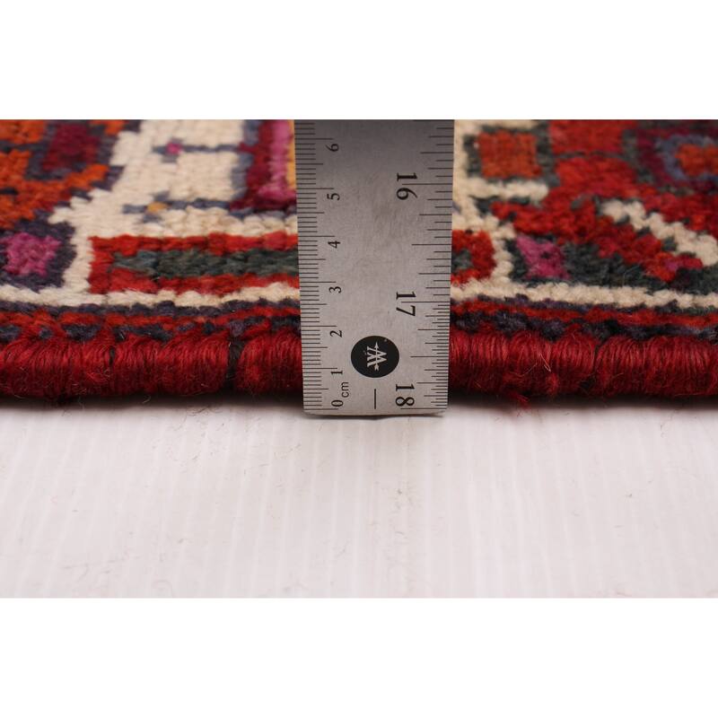 ECARPETGALLERY Hand-knotted Melis Vintage Dark Red Wool Rug - 4'6 x 12'3