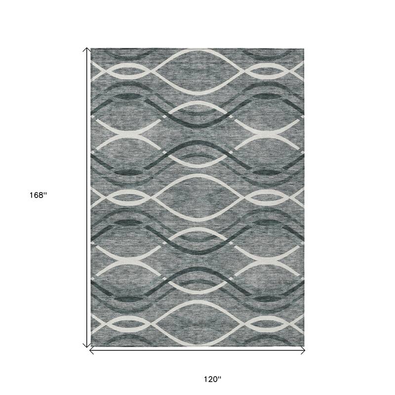 HomeRoots Abstract Transitional Rectangle Outdoor Rug