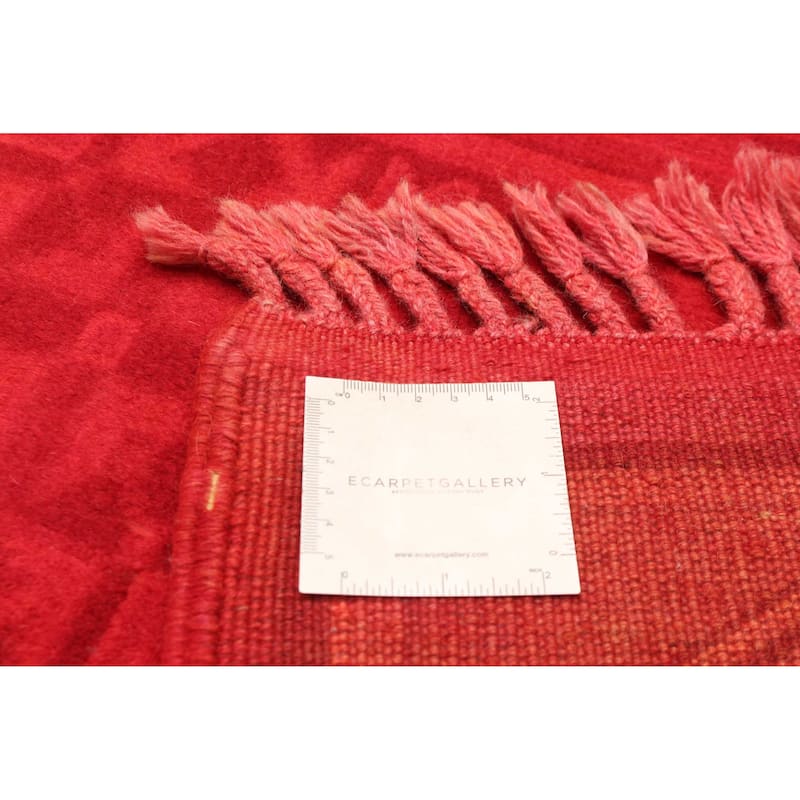 ECARPETGALLERY Hand-knotted Color Transition Red Wool Rug - 2'8 x 10'0