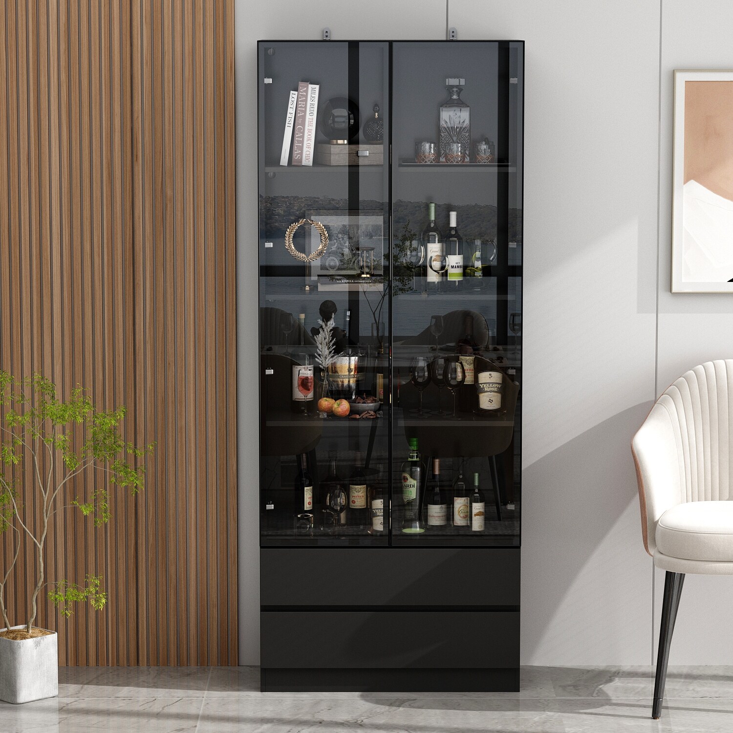 Large display cabinet with glass doors hotsell