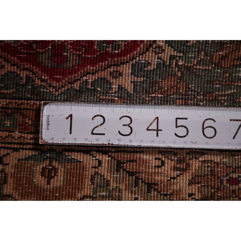 Green Anatolian Turkish Accent Rug Hand-Knotted Wool Carpet - 3'3" X 6'0"