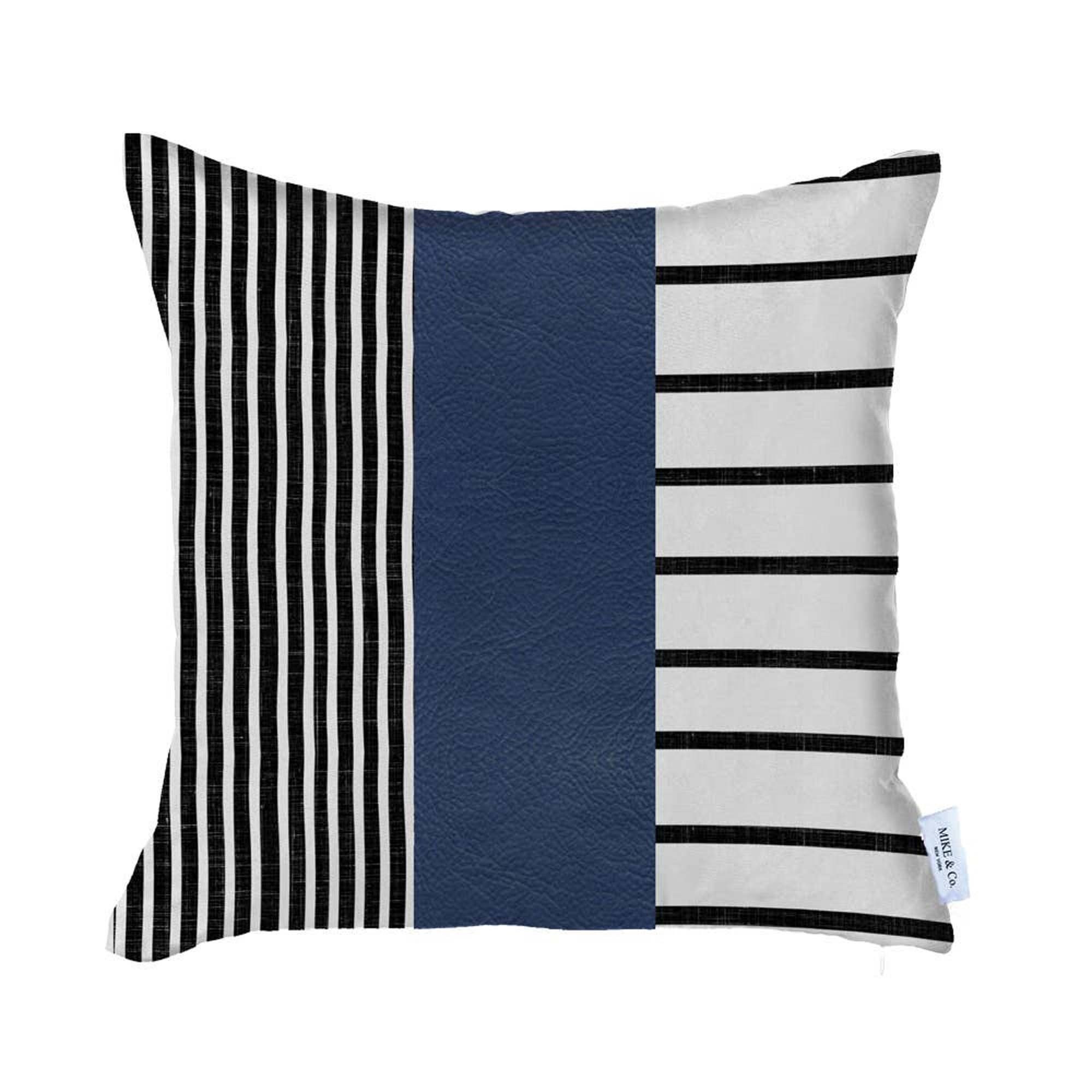 Navy and white clearance striped throw pillows