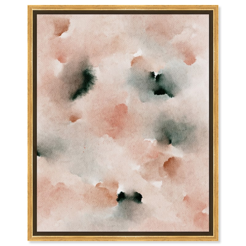 Art Remedy Smore'S Marshmallows Framed Watercolor Boho Abstracts - 25 x 31 - Gold