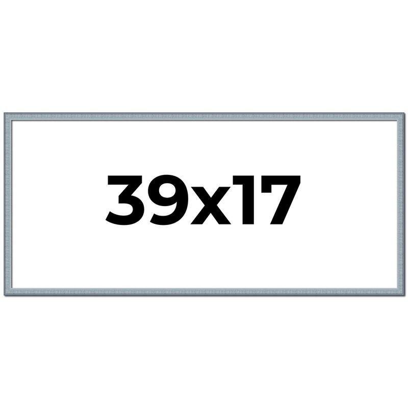 39x17 Frame Rustic Sky Blue Solid Wood Picture Frame | 0.75 Inch