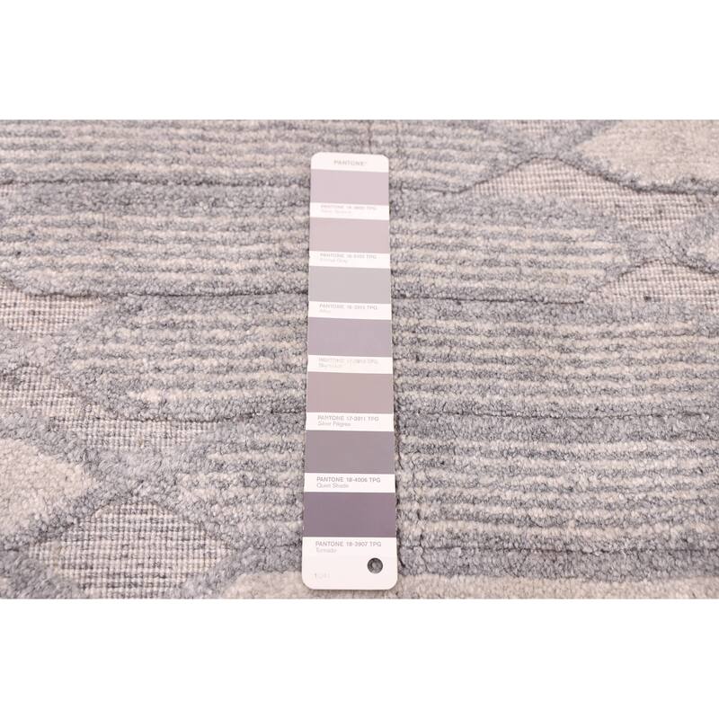 ECARPETGALLERY Hand Loomed Elysian Grey Silk Rug - 6'7 x 9'11