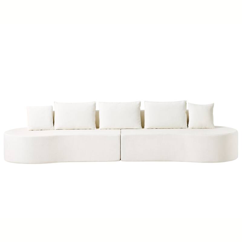Christopher Knight Home - Curved Modular 138.6" Upholstered Sectional Sofa