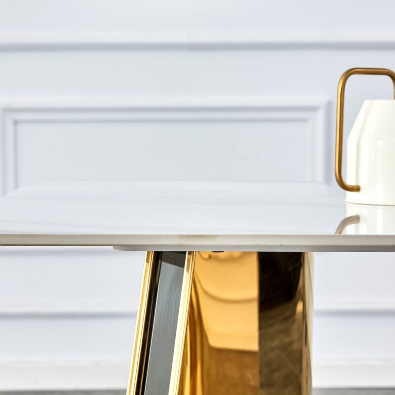 Dining Room Dining Table with Stainless Steel Butterfly Legs Office Table Accent Table Computer Table