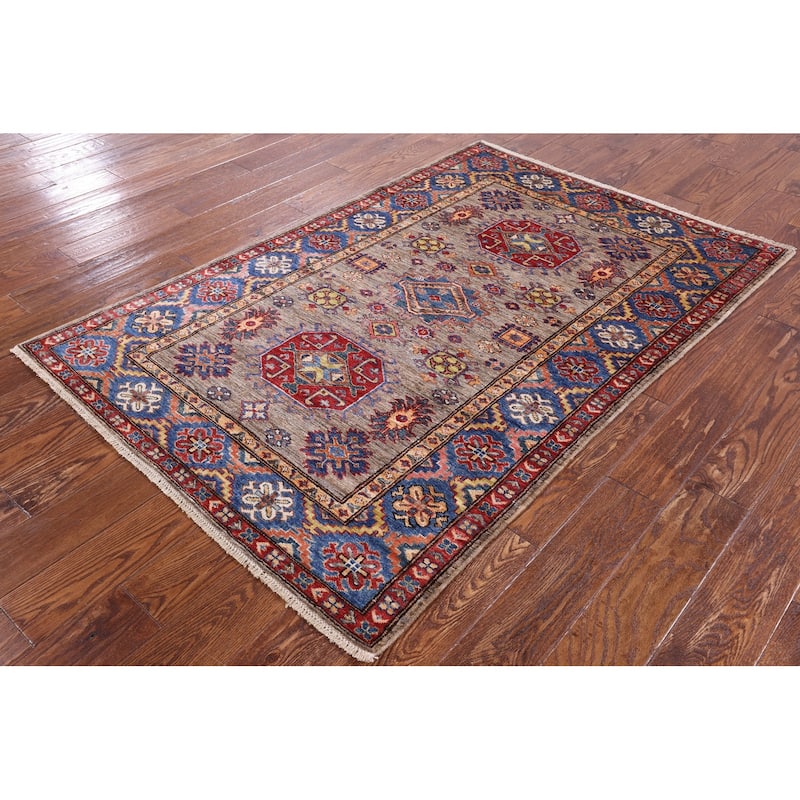Golden Nile Super Kazak Hand Knotted Wool Rug - 3' 10" X 5' 10"