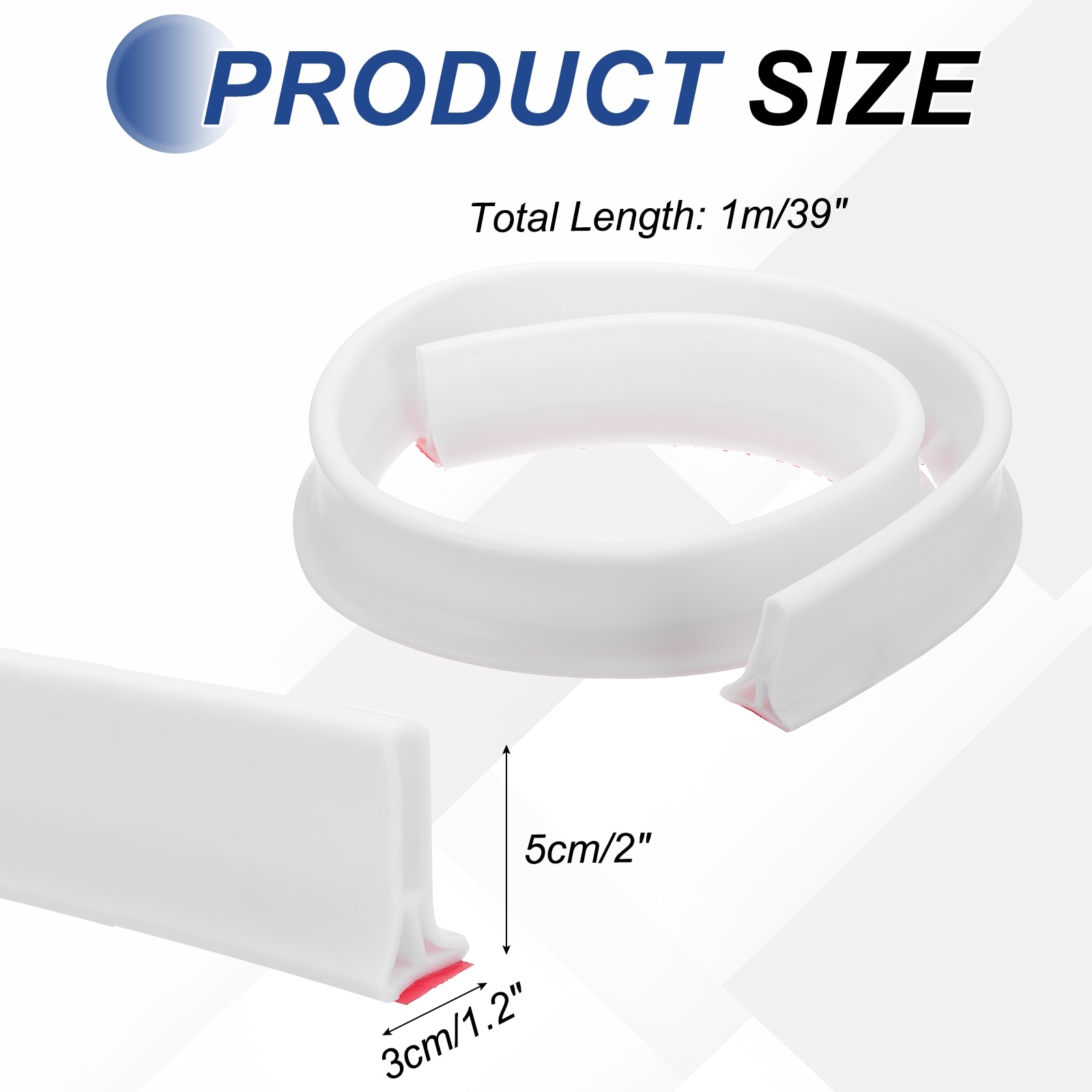 Wet Room Floor Barrier, Self Adhesive Shower Threshold Water Barrier Bath Seal Trim Strip for Bathroom Kitchen, Blue