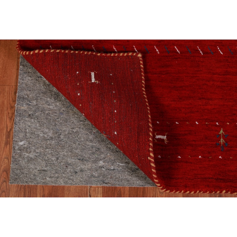 Tribal Red Gabbeh Indian Rug Handmade Wool Carpet - 3'1" x 5'0"