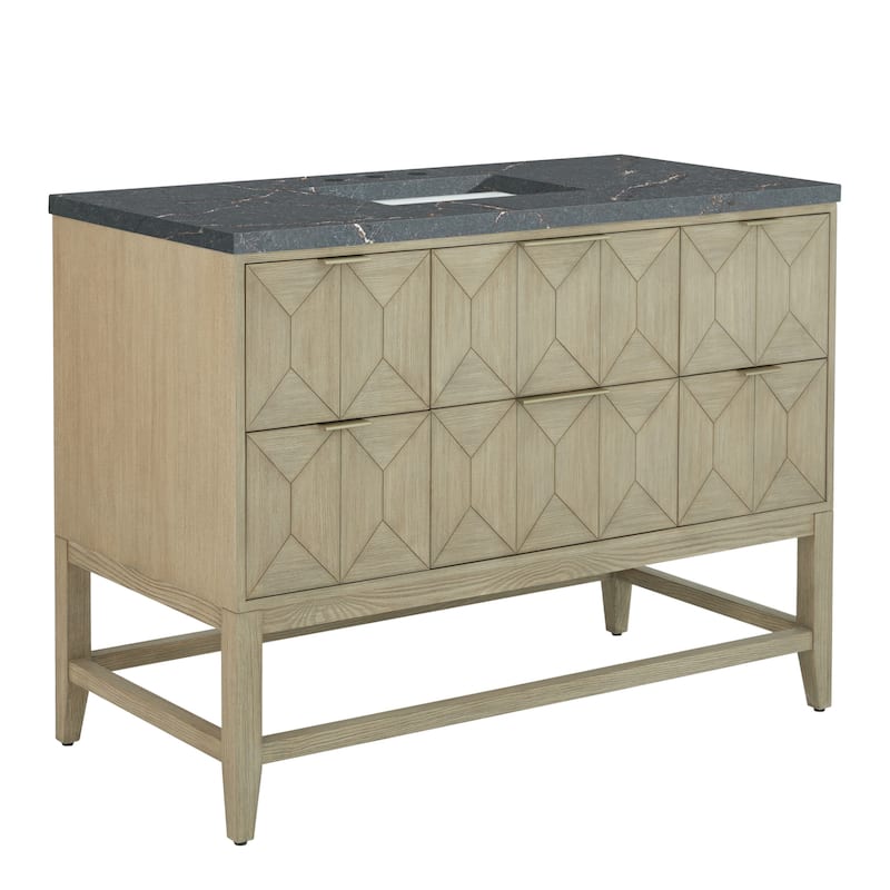 James Martin Vanities D100-V48-3PBL Emmeline 48" Single Basin Ash Wood