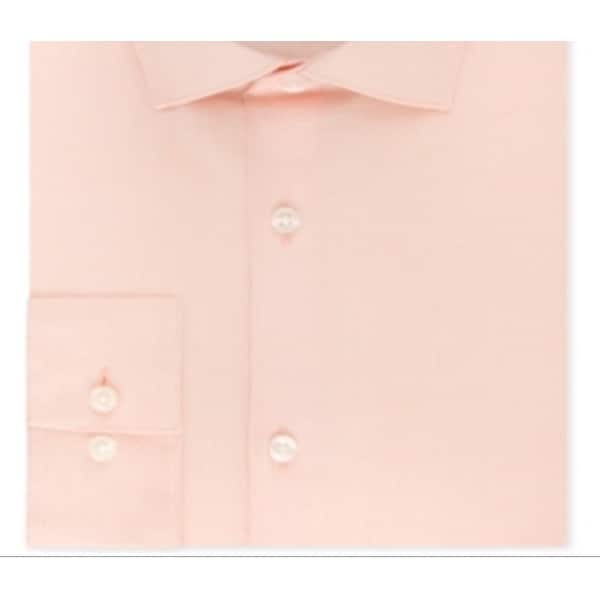 Calvin Klein Men's Extra Slim Fit Temperature Regulating Stretch Solid Dress  Shirt Orange Size X-Small - Bed Bath & Beyond - 40641824