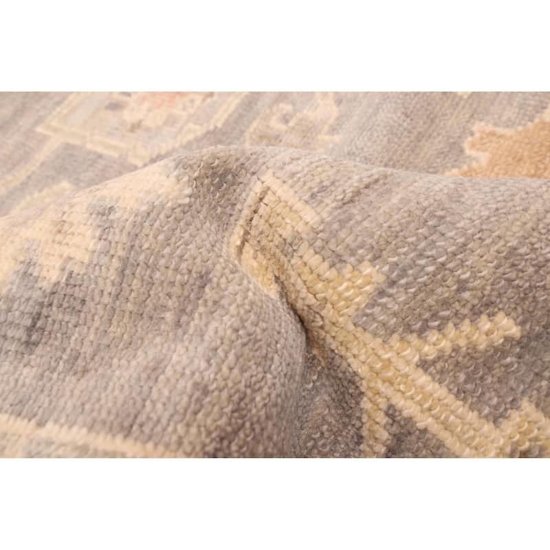 ECARPETGALLERY Hand-knotted Kavya Oushak Dark Grey Wool Rug - 8'10 x 11'8