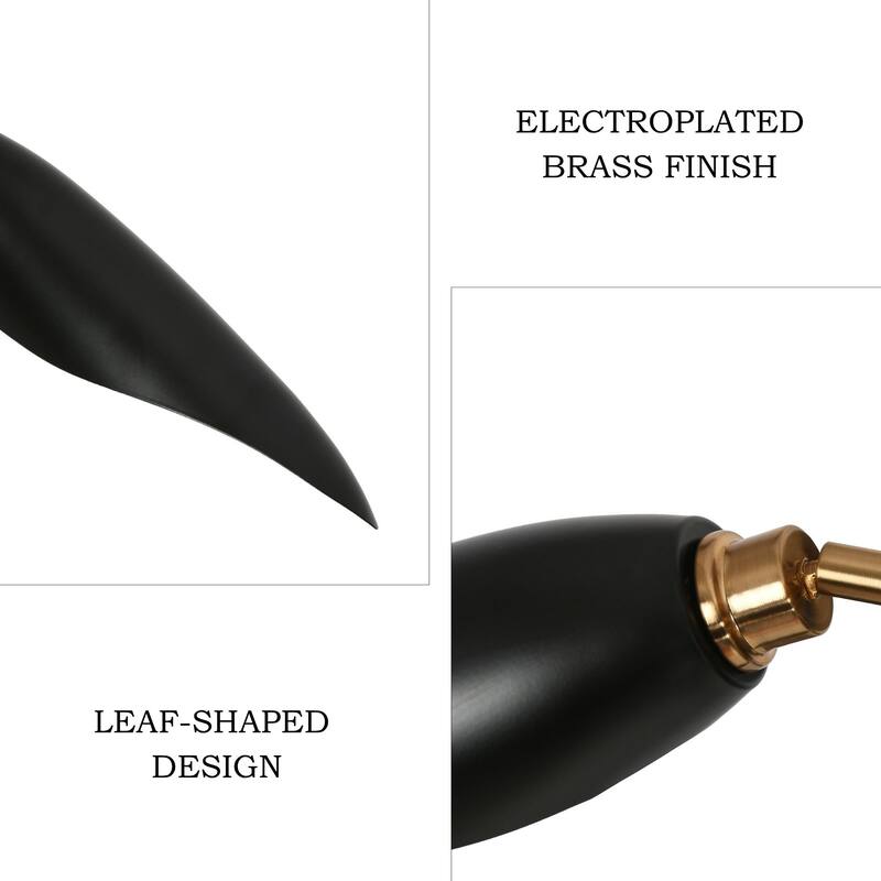 2-Light Unique Modern Linear Black Gold Chandelier Metal Island Lights for Dining Room - L 58" x W 4.4" x H 14"