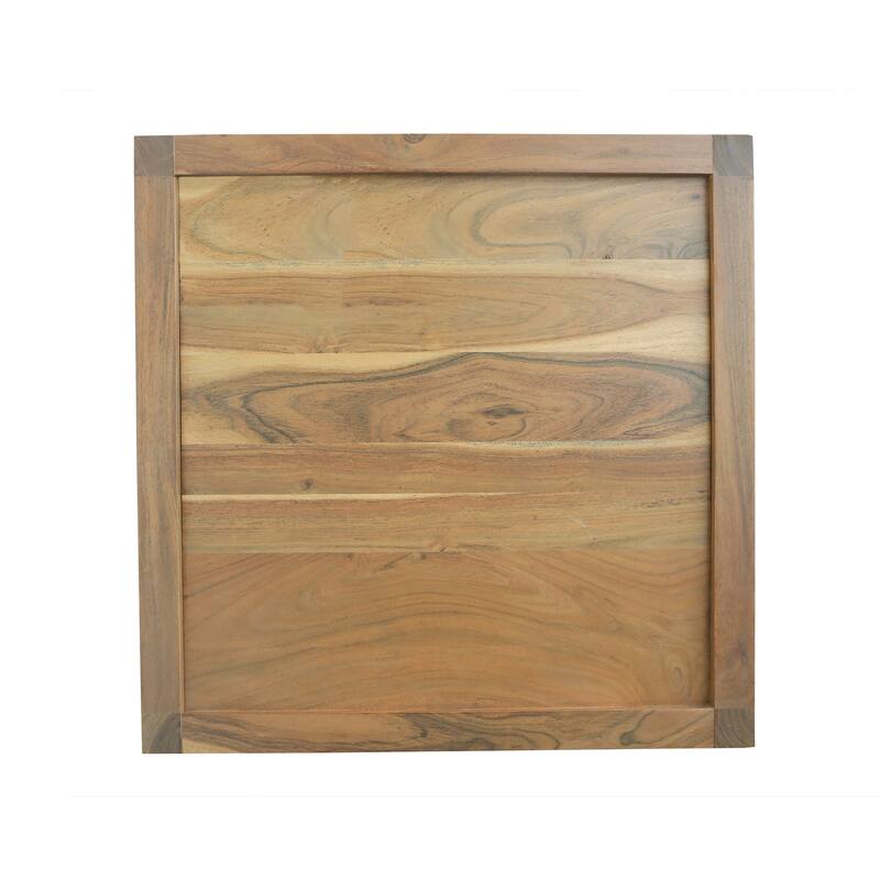 Whitman Light Brown Handmade Wood Side Table with Storage Shelf, 22"W x 22"D x 24"H by Sevita - 22"W x 22"D x 24"H