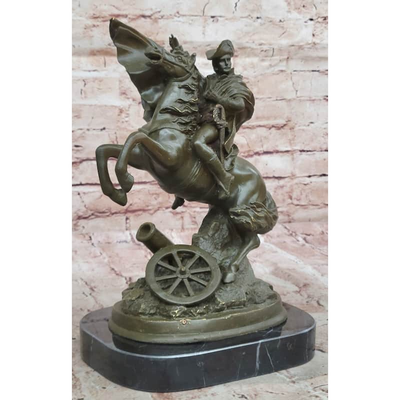 Bronze Napoleon Crossing The Alps On Imitative Horse Statue – Historical Military Art