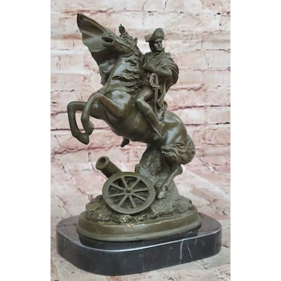 Bronze Napoleon Crossing The Alps On Imitative Horse Statue – Historical Military Art