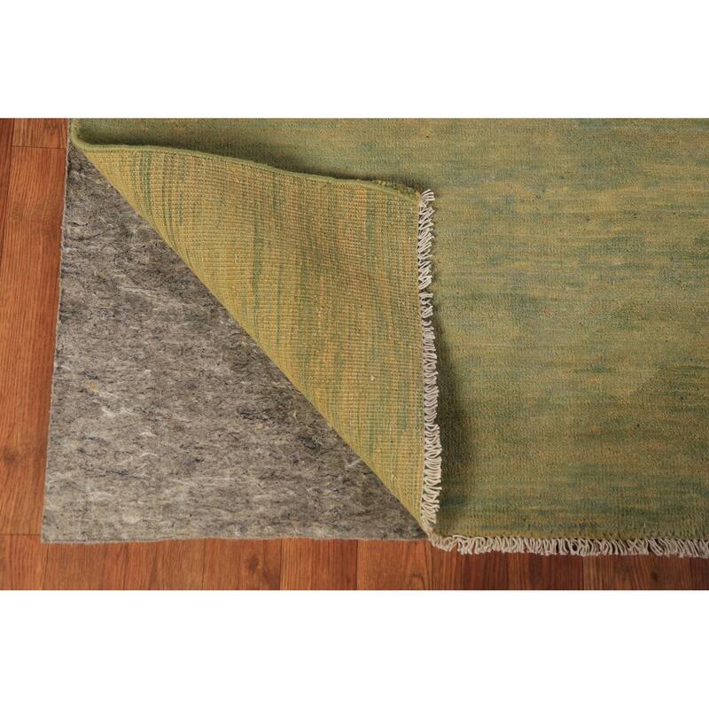 Green & Yellow Gabbeh Modern Area Rug Handmade Wool Carpet - 6'4" x 9'7"