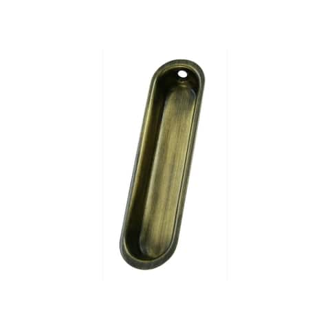 Deltana 4" Tall Solid Brass Oval Flush Sliding Door Pull