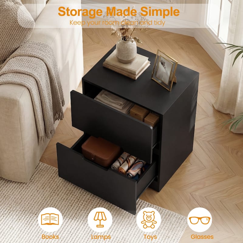 Handless Nightstand Set of 2 with 2 Drawers