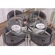 preview thumbnail 5 of 7, 47.2 Inch Clear Tempered Glass Round Dining Table