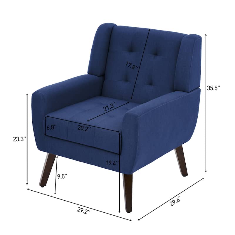 Tufted Arm Chair Upholstered Lounge Chair(Set of 2)