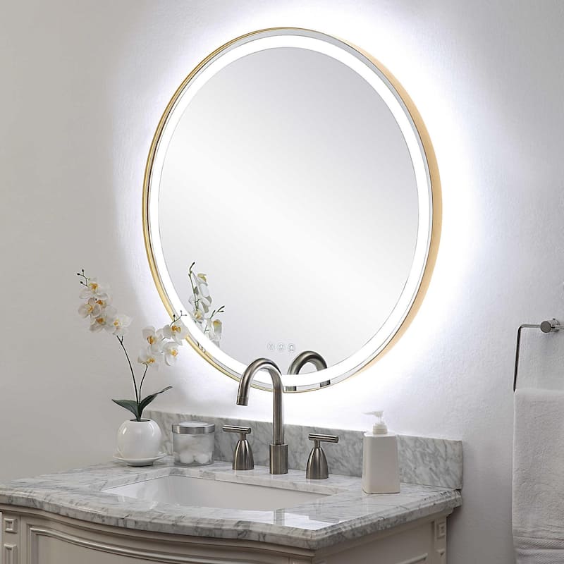 LED Lighted Round Vanity Wall Mirror - 32"