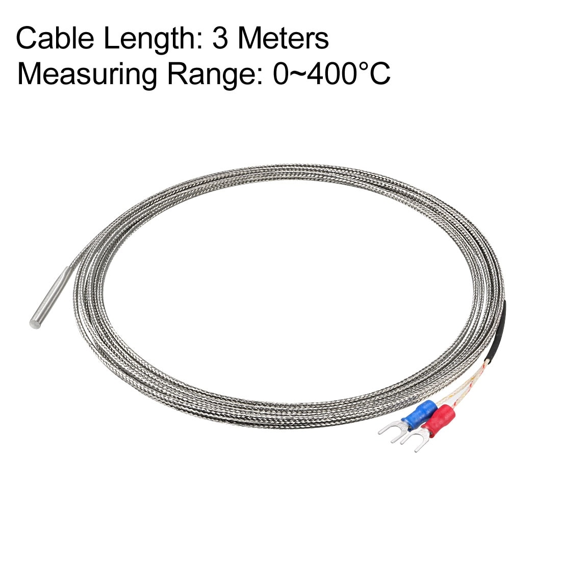E Type Temperature Sensor Probe 3 Meters Cable 4mmx30mm Thermocouple