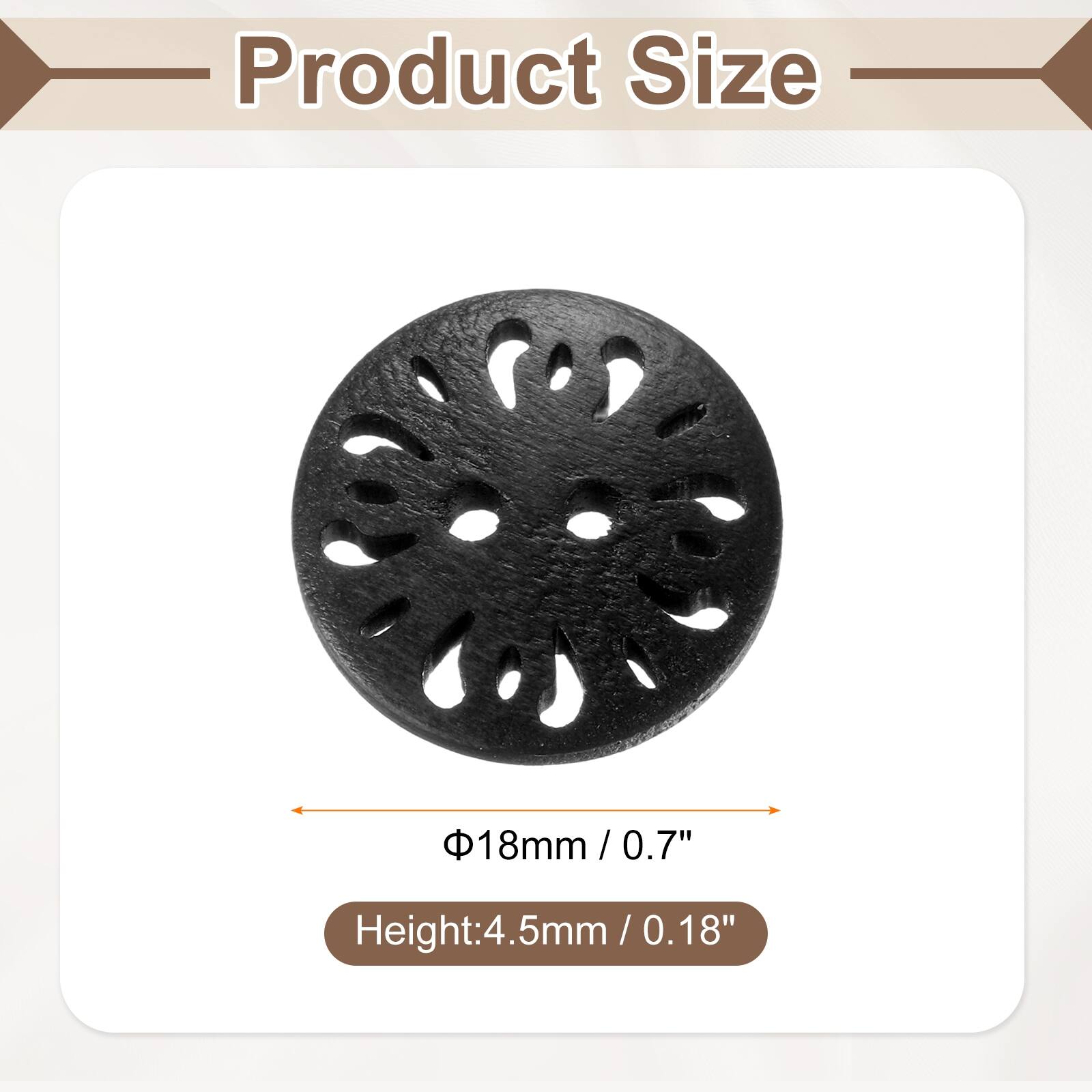 Flower Craft Sewing Button Handmade Wood Replacement Round Buttons for Clothing Decoration