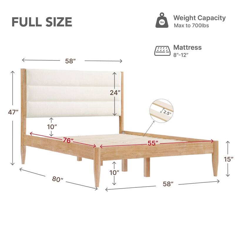 Mason Upholstered Platform Bed Frame with Headboard