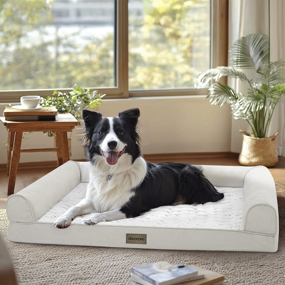 Deconovo Orthopedic Waterproof Dog Sofa Bed with Velvet Cover