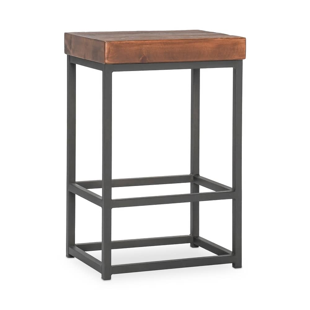 Carbon Loft Borrelli Reclaimed Wood Bar Stool