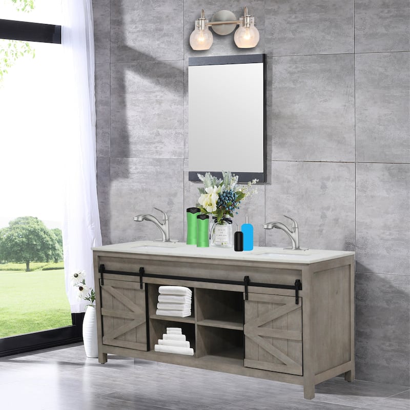 Barn Door Vanity 72 " wide in White Pigment