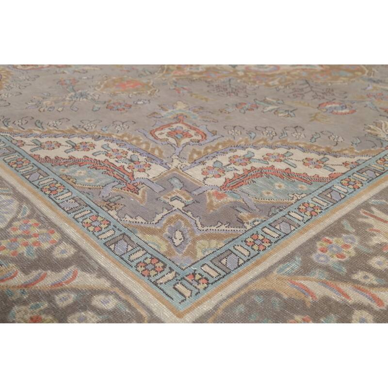 Tabriz Persian Vintage Area Rug Handmade Traditional Wool Carpet - 9'3"x 12'5"