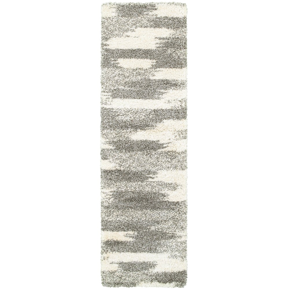 Style Haven Harrison Grey and Ivory Dappled Shag Rug
