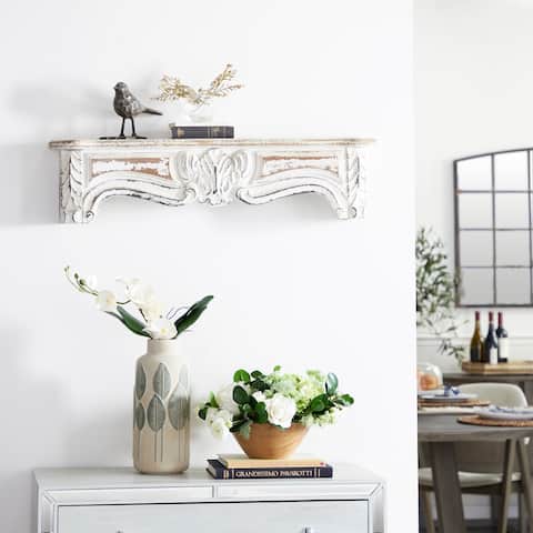 White Fir Vintage Wall Shelf