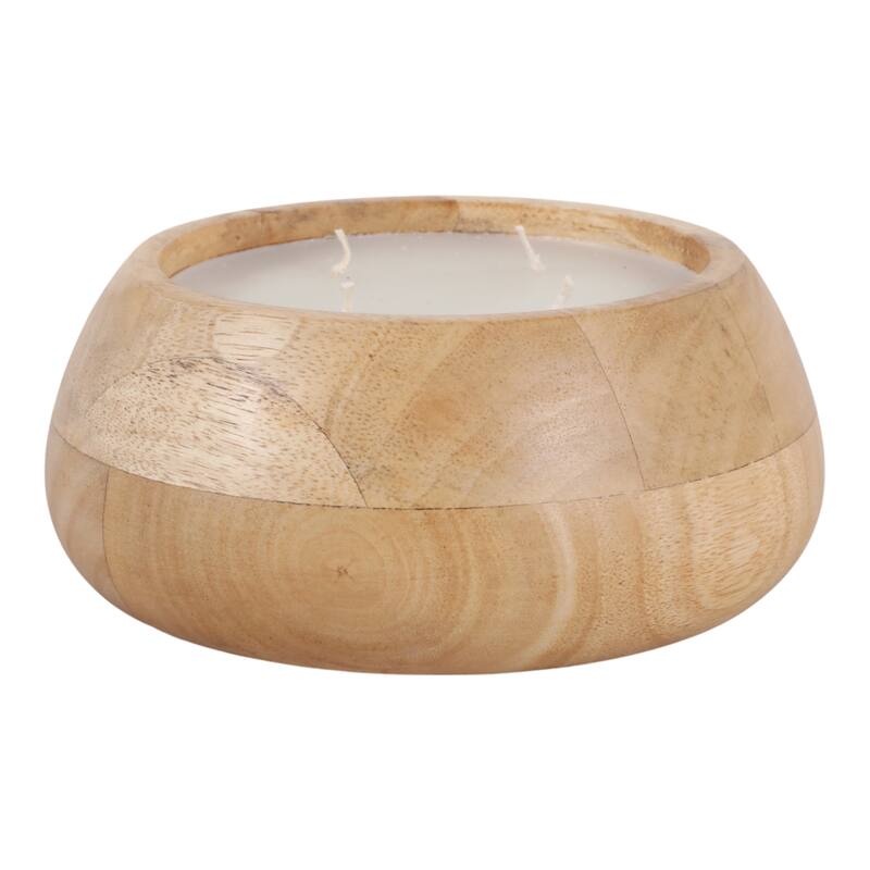 Decorative Vanilla Scented Mango Wood Bowl Candle