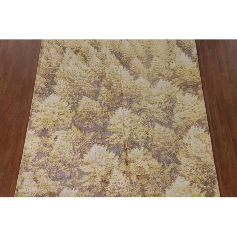 Multi-Color Abstract Oriental Area Rug Hand-Knotted Wool Carpet - 6'0" x 9'0"
